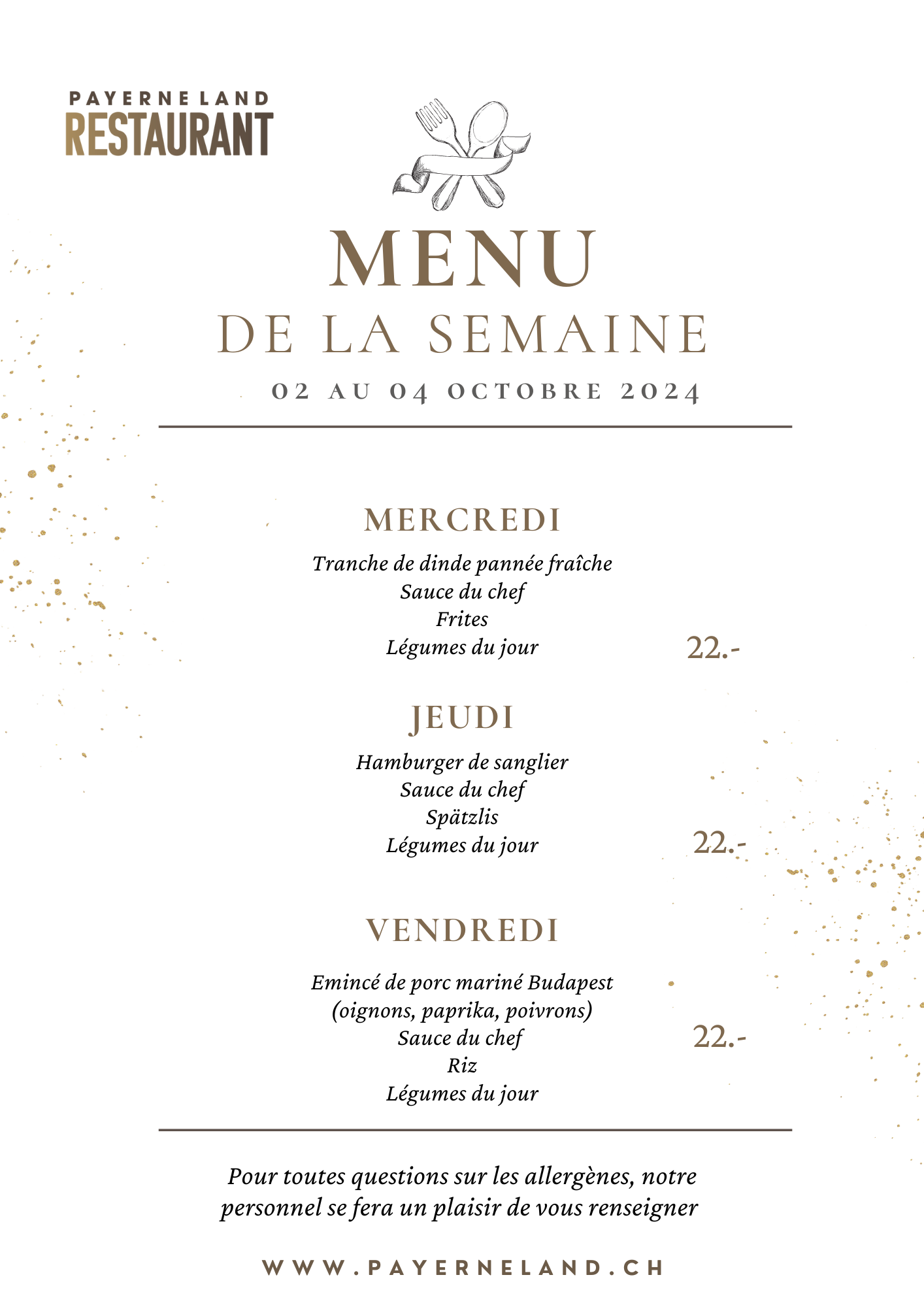 Menu de la semaine 021024